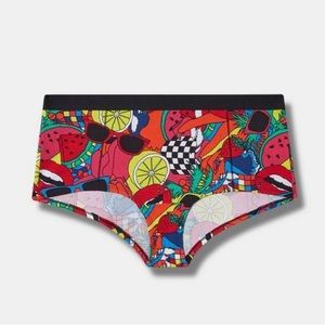 NWT Torrid Fashion Icon Rolling Stones Cotton Mid Rise Boy Short Panties